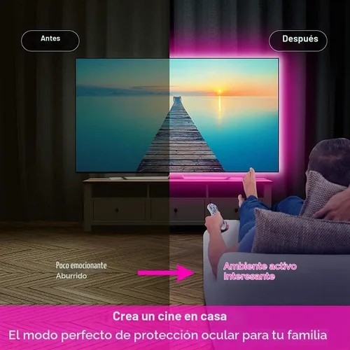 Vista 7 de Keepsmile Luces LED de 50 pies para dormitorio, control inteligente de aplicación Bluetooth, RGB que cambia de color, tira de luces LED con control