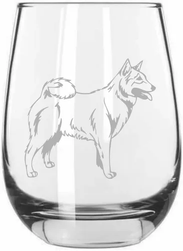 Vista 513 de Shar Pei (chino) - Vaso de vino sin tallo grabado para perro, 15.25 onzas