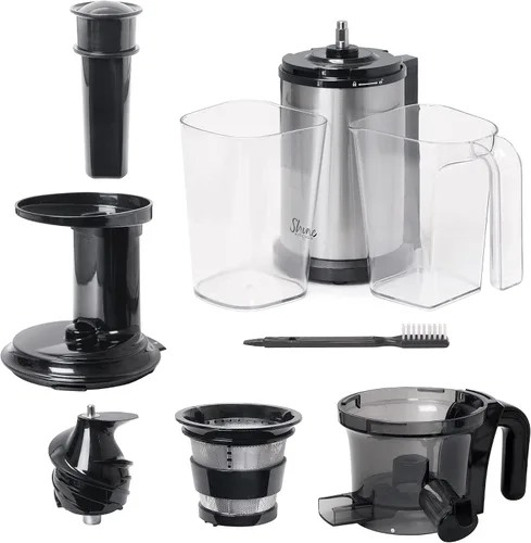 Vista 7 de Shine Kitchen Co SJV-107-A - Exprimidor de masticación lenta de acero inoxidable