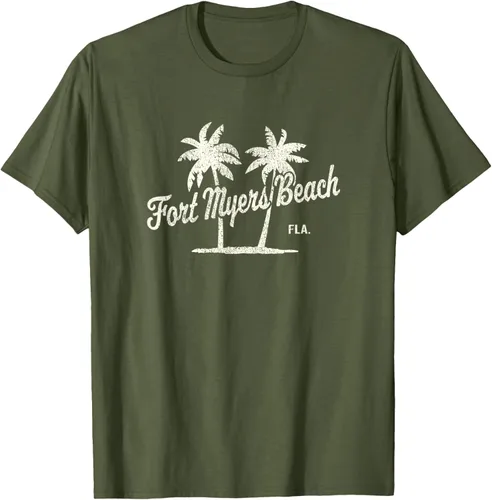 Vista 55 de Fort Myers Beach Florida Vintage 70s Palm Trees Graphic T-Shirt