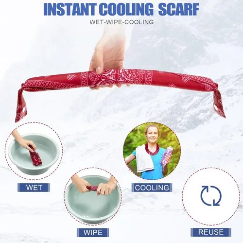 Vista 3 de Bufanda refrescante para el cuello de 6 piezas con lazo empapado alrededor del cuello
