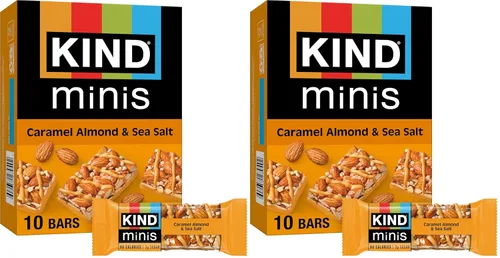 Vista 10 de KIND Minis, almendras y sal marina de caramelo, 0.7 onzas (paquete de 10)