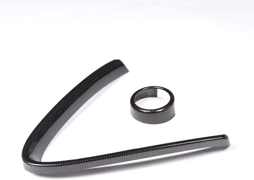 Vista 7 de YIWANG Marco de decoración de parrilla frontal de plástico ABS estilo fibra de carbono para Alfa Romeo Giulia 2017 2018 2019 piezas