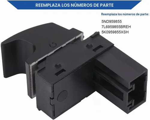 Vista 5 de Obaee Interruptor de control de ventana eléctrica para puerta, botón lateral del pasajero, compatible con VW Volkswagen Golf Caddy Rabbit EOS Jetta