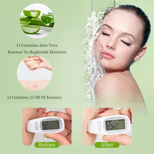 Vista 3 de Máscaras Faciales de Cuidado de la Piel, Mascarillas en Hojas de Aloe Vera, Máscaras Hidratantes y Calmantes para Todo Tipo de Piel, Cuidado Solar
