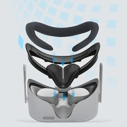 Vista 6 de Compatible with Oculus Quest 2 Face Bracket Replacement,VR Breathable Foam Face Pad Protective for Meta Quest 2,Comfortable Face Cover Cushion VR