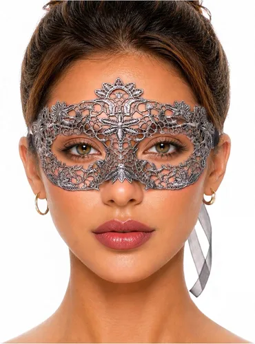 Vista 83 de Masquerade Mask For Women Lace Masquerade Mask for Masquerade Party, Proms, Venetian Party, Mardi Gras, Halloween & Cosplay Ana Bg Pluma de Pavo Real