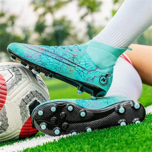 Vista 4 de Tenis de fútbol unisex competitivos para hombres y mujeres, botas de fútbol para interiores y exteriores, botas de fútbol atléticas, césped mundial