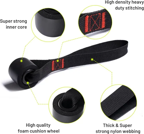 Vista 5 de Slim Panda Door Anchor Strap for Resistance Bands, Door Exercise Equipment with Secure Buckle & No Drill Setup, Multi Point Anchor Gym Attachment