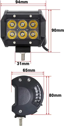Vista 2 de Auxmotec Luces LED verdes de conducción de caza de 18 W, 4 pulgadas, barra de luz para todoterreno, camioneta, barco, tractor, pesca, caza