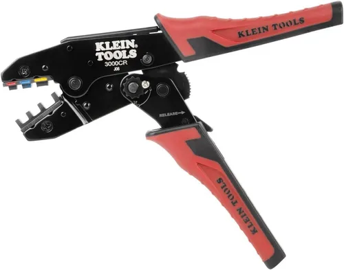 Vista 7 de Klein Tools 3000CRKIT Juego de herramientas de crimpado de trinquete, (4) matrices intercambiables para conectores termorretráctiles, no aislados
