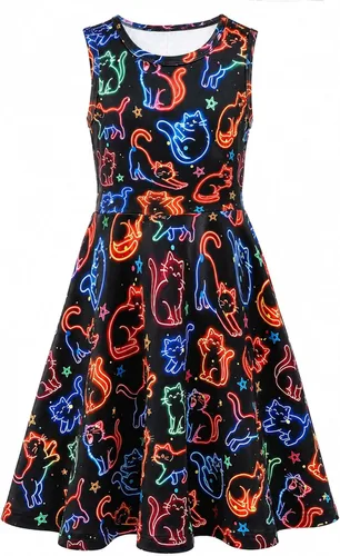 Vista 28 de BFUSTYLE - Vestido de verano sin mangas con estampado floral para niñas de 4 a 15 años Regreso a la escuela 01