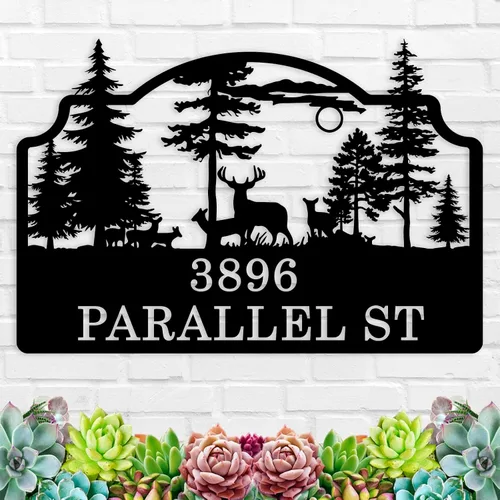 Vista 9 de Letrero de metal personalizado con números de dirección de casa, valla de puerta de número de calle personalizada o placa de puerta delantera