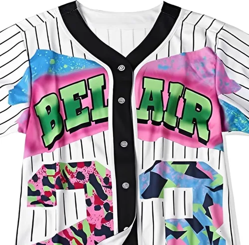 Vista 4 de Alaiyaky Ropa de los años 90 para mujer, camiseta de béisbol, unisex, traje de hip hop, fiesta temática urbana, blusas de moda para club y pub