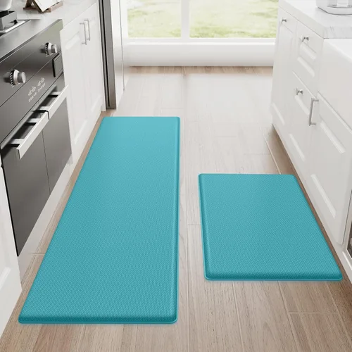 Vista 15 de StepRite Tapetes de cocina, 2 tapetes acolchados, antifatiga, para piso, de escritorio, antideslizante, impermeables, oficina, alfombras de 17.3 x