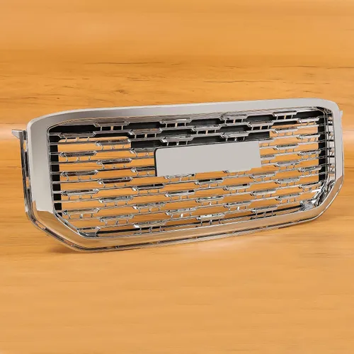 Vista 8 de KUAFU Parrilla Delantera Compatible con GMC Yukon/Yukon XL 2015-2020 Protector de Parachoques Ensamble de Parrilla Plástico ABS Cromo Plateado