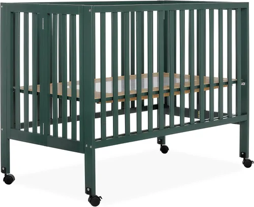 Vista 12 de Dream On Me Quinn Cuna plegable de tamaño completo en gris frío, ruedas extraíbles, guardería moderna, soporte de colchón ajustable, cuna portátil
