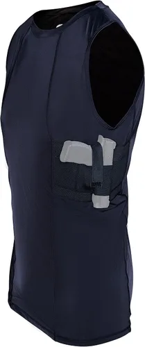Vista 2 de Graystone Camiseta sin mangas para hombre – Camisetas ocultas sin mangas para un fácil alcance, CCW Tactical Compression Polyester Shirt