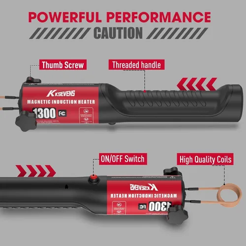 Vista 11 de Calentador de inducción de 1300 W 110 V, extracción de pernos, herramienta de calentador de inducción magnética de mano con 5 bobinas