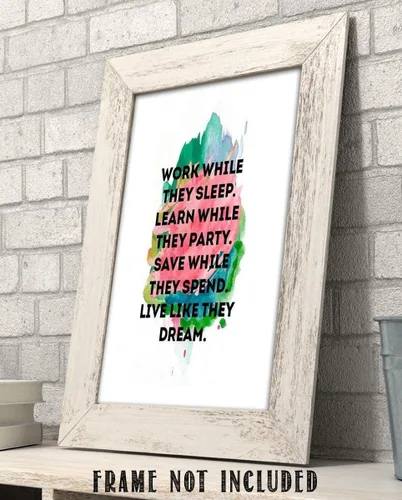 Vista 7 de Arte de pared motivacional, impresión de póster con cita de tipografía