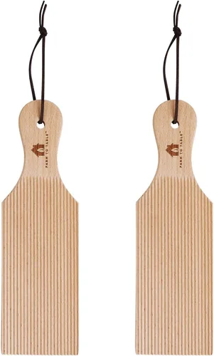 Vista 6 de Farm to Table Paletas de mantequilla de madera natural, juego de 2, madera de haya