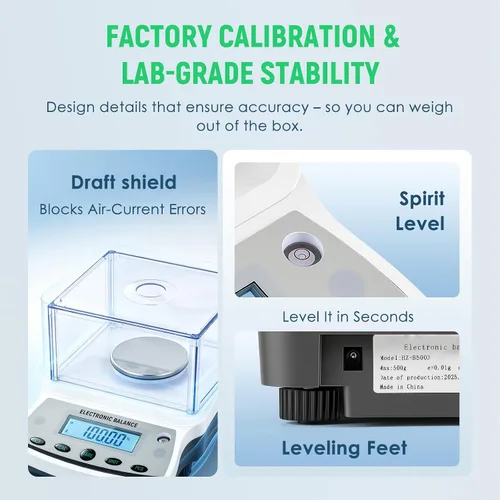Vista 5 de Antstone Báscula de laboratorio de 17.64 oz x 0.00 oz de precisión científica digital de 1 mg, balanza analítica de precisión de laboratorio