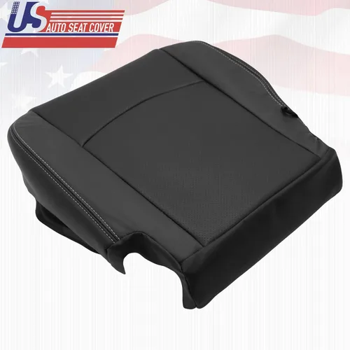 Vista 5 de 2009 2010 2011 2012 para Dodge Ram Laramie conductor parte inferior perforada cubierta de cuero negro