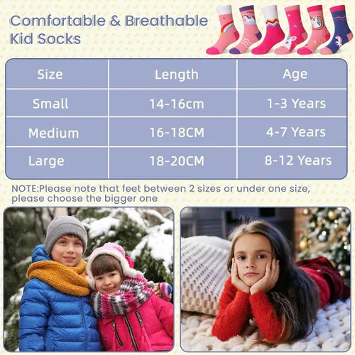 Vista 6 de Calcetines peludos para niños y niñas con agarres antideslizantes suaves cálidos acogedores para invierno mullidos para niños y niñas
