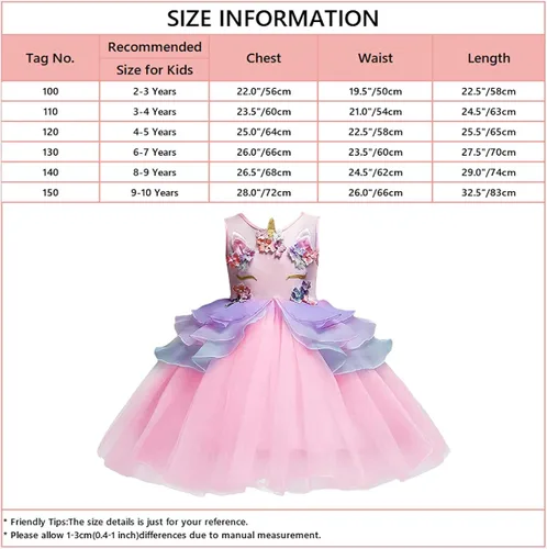 Vista 6 de REXREII Disfraz de unicornio para bebé fiesta de concurso vestido de tul con diadema boda cumpleaños Navidad Halloween