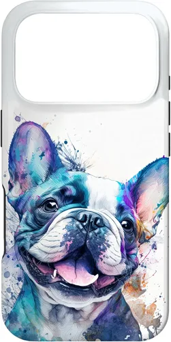 Vista 30 de Cute Frenchie Watercolor Splash Frenchie Puppy Case for iPhone 17