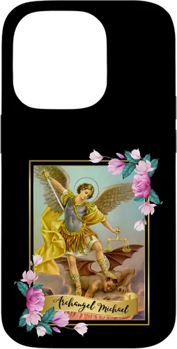 Vista 17 de Funda protectora para iPhone 17, diseño de ángel de la iglesia católica de San Miguel Arcángel