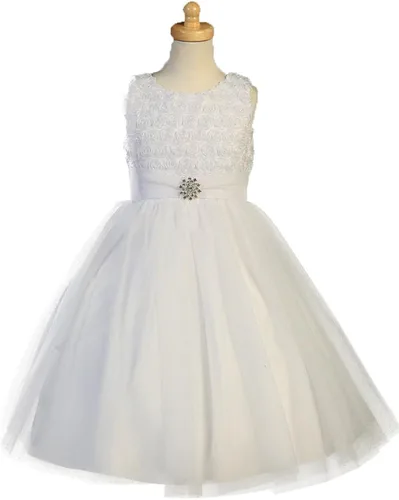 Vista 2 de SWEA Pea Lilli - Vestidos de primera comunión disponibles en niñas de 7 a 16 pulgadas longitud de té blanco