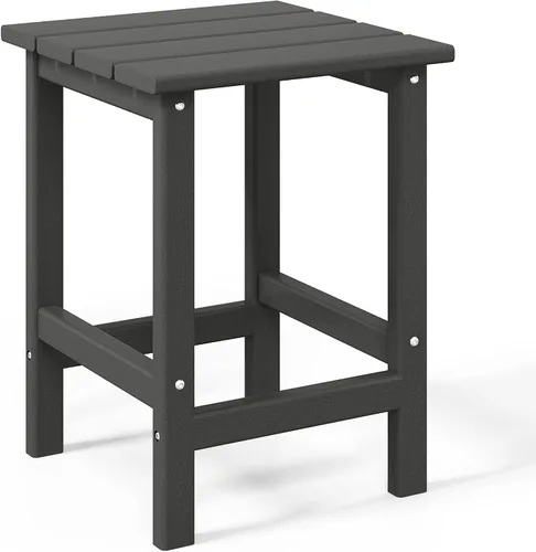 Vista 6 de Malibu - Sillas mecedoras Adirondack para patio al aire libre con juego de mesa auxiliar, gris