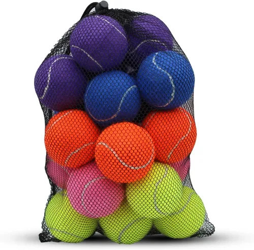 Vista 17 de SHYUJAJIE Tennis Ball,20 Pack Practice Balls Bulk,Dog Balls with Mesh Bag Azul oscuro