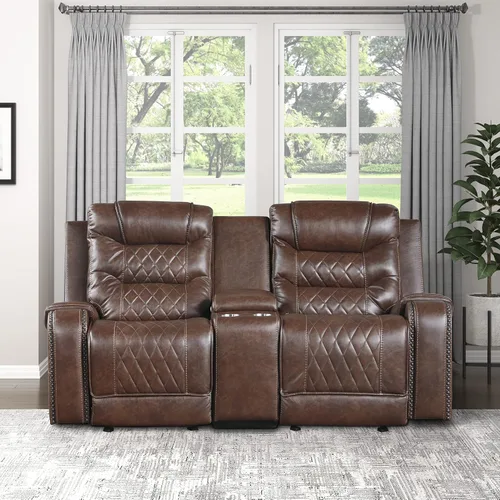Vista 13 de Lexicon Derringer Wall Hugger Power - Sofá reclinable doble, color marrón