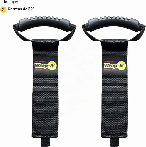 Vista 3 de Correas Wrap-It Storage de fácil transporte – 22 pulgadas (paquete de 2) – Correa de transporte de gancho y bucle de alta resistencia, colgador