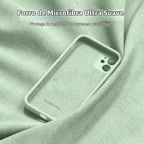 Vista 6 de Funda magnética de silicona para iPhone 11, compatible con MagSafe, protección completa de la cámara, protector de pantalla, delgada, a prueba