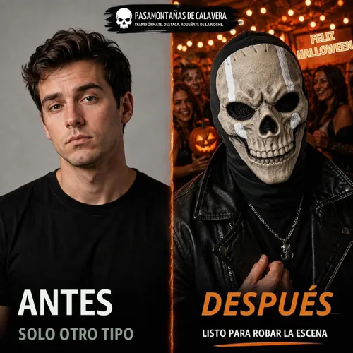 Vista 2 de Dutty - Máscara de fantasma de calavera, disfraz de pasamontañas de COD