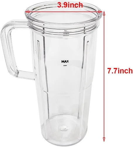 Vista 2 de Vaso de piezas de repuesto con tapa To-Go, compatible con NutriBullet Blender Combo, NutriBullet Pro 1000 y NutriBullet Select 2.0 (24 onzas con asa)