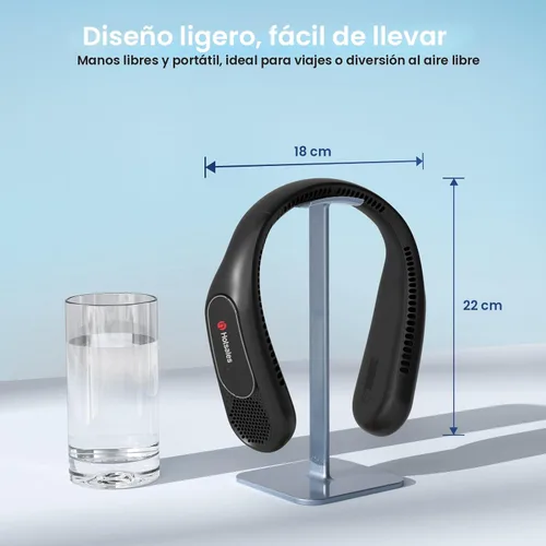 Vista 6 de Hotsales Ventilador de cuello, manos libres, sin aspas, portátil, recargable, funciona con batería de 6000 mAh, ventilador personal portátil