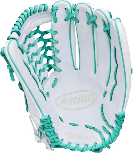 Vista 3 de Wilson 2026 A1000 - Guantes de lanzamiento rápido para interior y exterior Fastpitch Blanco/Espuma de mar/Negro