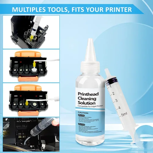 Vista 5 de Kit de Limpieza de Cabezal de Impresión Funciona para Impresora de Inyección de Tinta Epson HP Canon Limpieza de Cabezal de Impresión, Kit Limpiador