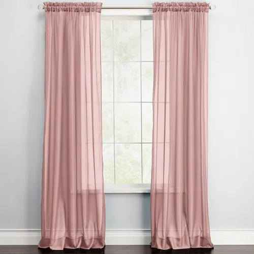 Vista 21 de BrylaneHome BH Studio - Paneles de gasa transparente con bolsillo para barra, juego de 2 a 120 pulgadas de ancho y 63 pulgadas de largo, hojas