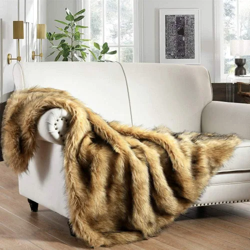 Vista 18 de Manta de felpa de piel sintética de lujo con patrón azteca, súper cálida, esponjosa, elegante, mullida manta decorativa para sofá, sillón, sofá