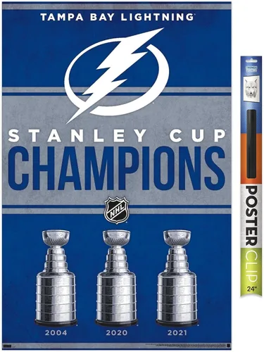 Vista 17 de Trends International NHL Tampa Bay Lightning - Póster de pared Champions 23, 22.4 pulgadas de largo x 14.7 pulgadas, versión enmarcada de madera