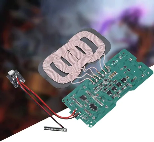 Vista 8 de Cargador inalámbrico estándar, módulo transmisor de 3 bobinas, carga de alta eficiencia con protección múltiple para teléfonos compatibles