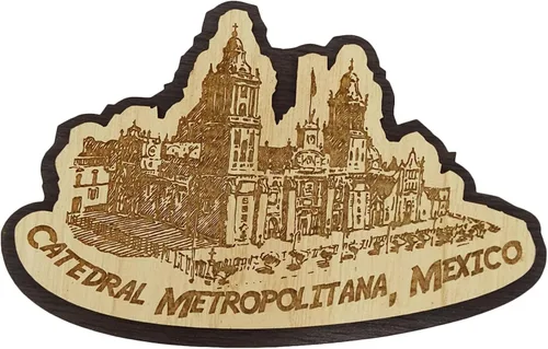 Vista 9 de Printtoo Palacio De Bellas Artes - Imán de madera grabado para nevera