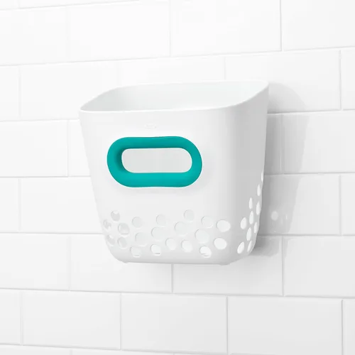 Vista 14 de OXO Tot. Papelera de juguete para baño, color verde azulado