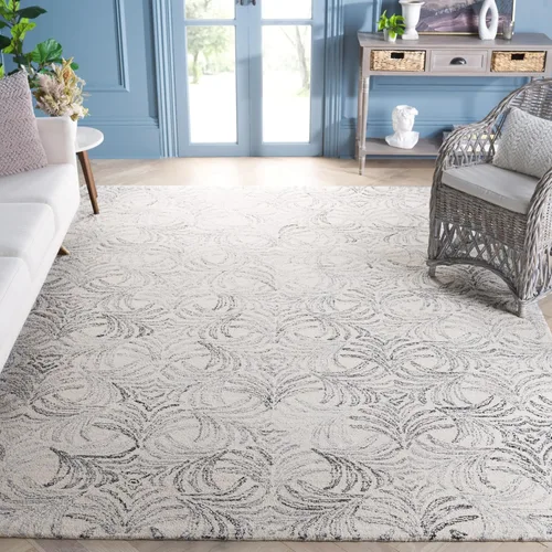 Vista 20 de SAFAVIEH Jardin Collection - Alfombra de pasillo, 2 pies 3 pulgadas x 8 pies, marfil y azul, mezcla de lana hecha a mano, ideal para zonas de alto