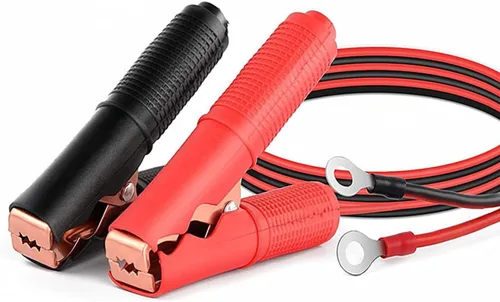 Vista 3 de 2 clips de cocodrilo, cable de puente de refuerzo 50A-3.3 pies, 13 AWG, clips de cocodrilo, cable de puente de carga de batería de automóvil de 12